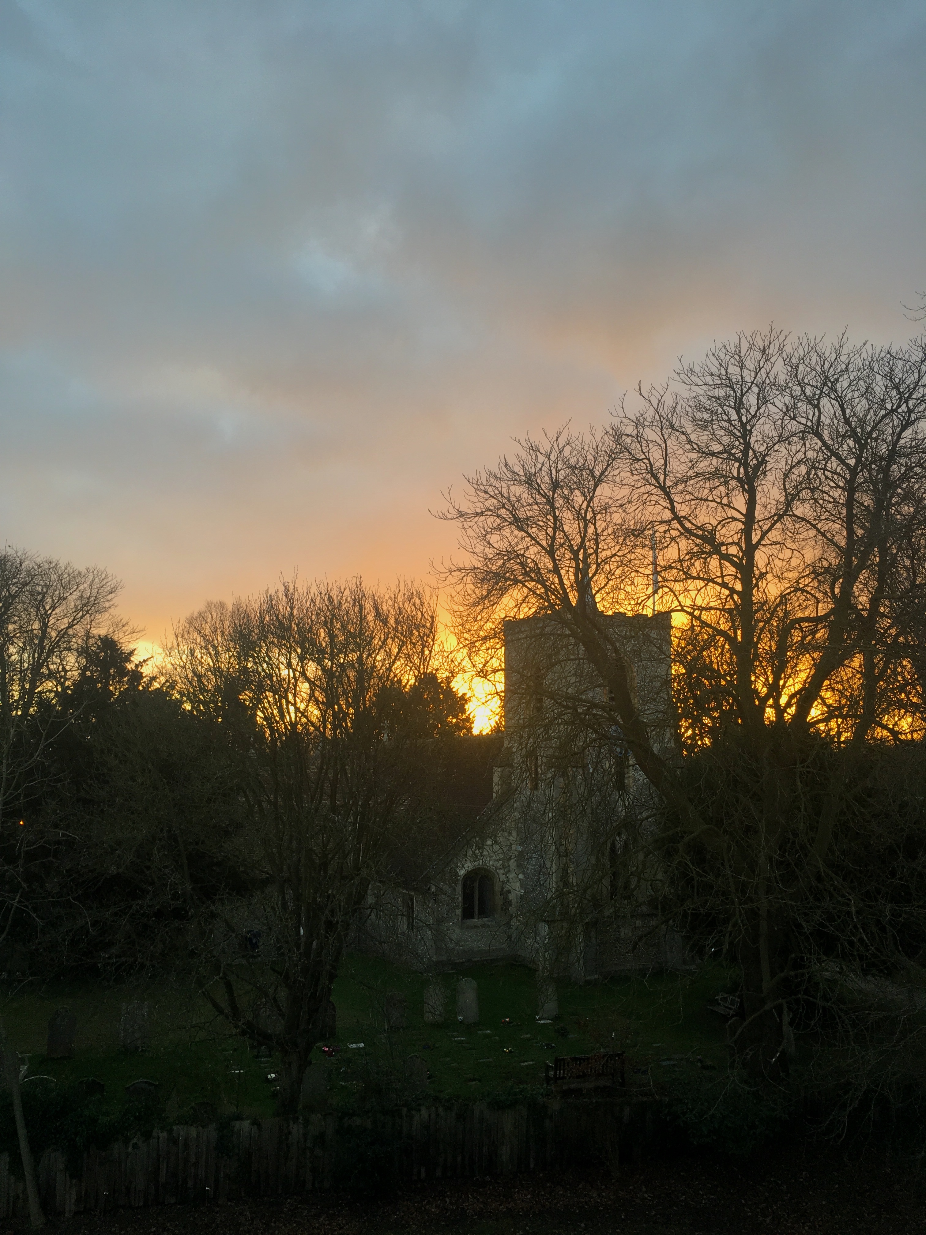 church at sunrise